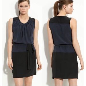 Robert Rodriguez Navy and Black Blocked Sleeveless Mini Dress